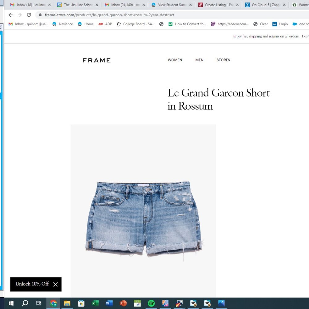 NWT Frame Le Grand Garcon Short